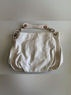 Rebecca Minkoff White Leather Hobo with Gold Studs